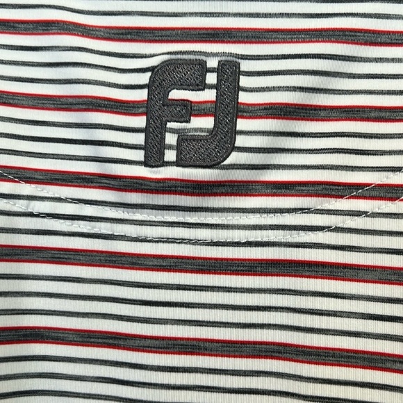 Foot Joy golf shirt size XXL white gray and red striped - Picture 5 of 5